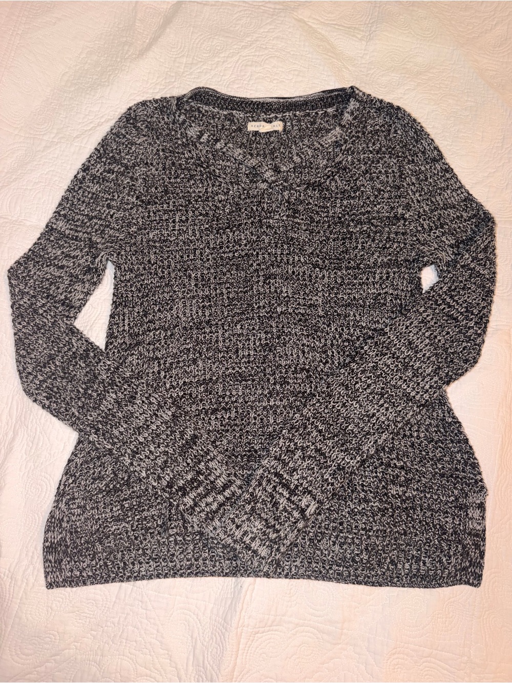 Aeropostale Cozy Black & White Marled Knit Women's Sweater